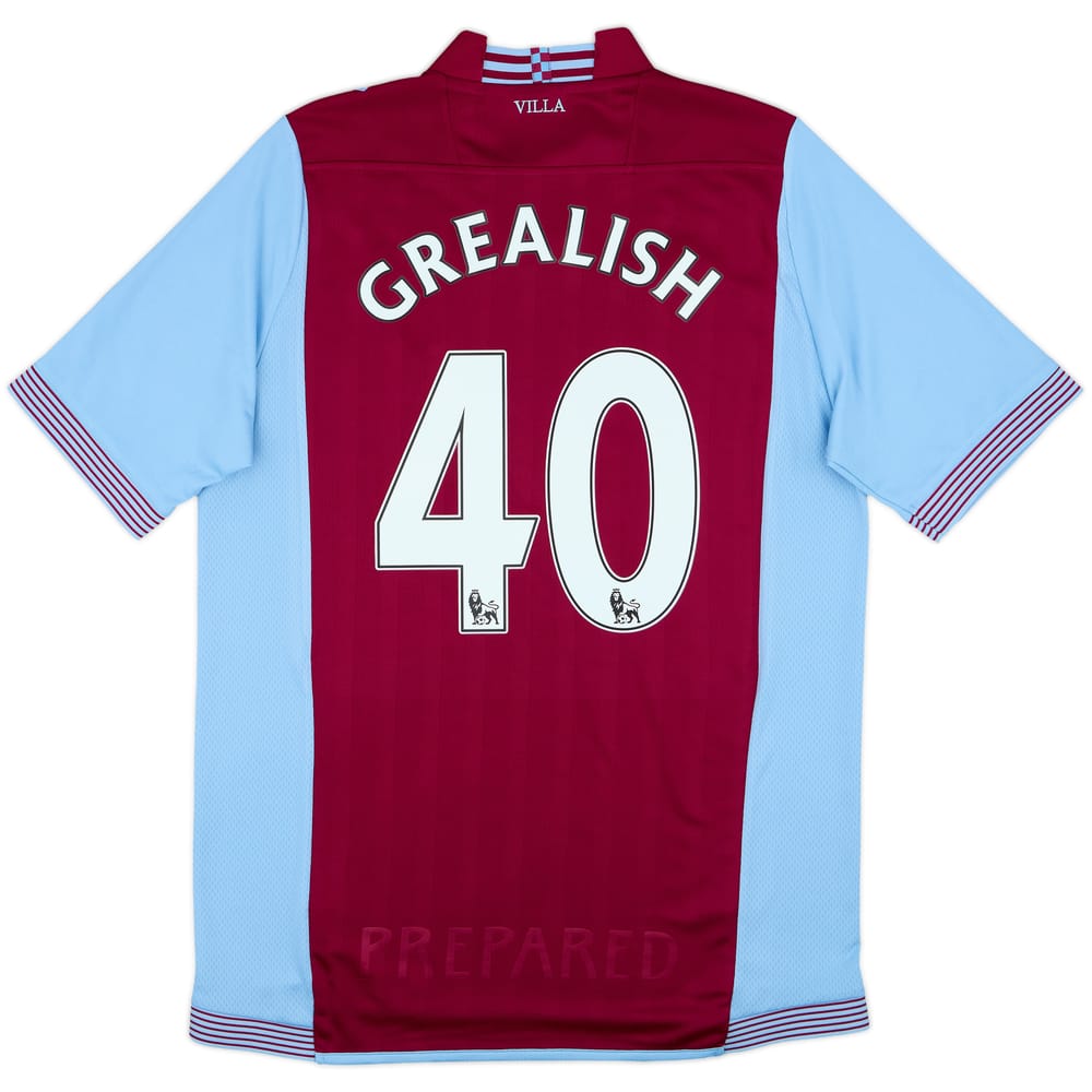 2013-14 Aston Villa Home Shirt Grealish #40 - 8/10 - (L)