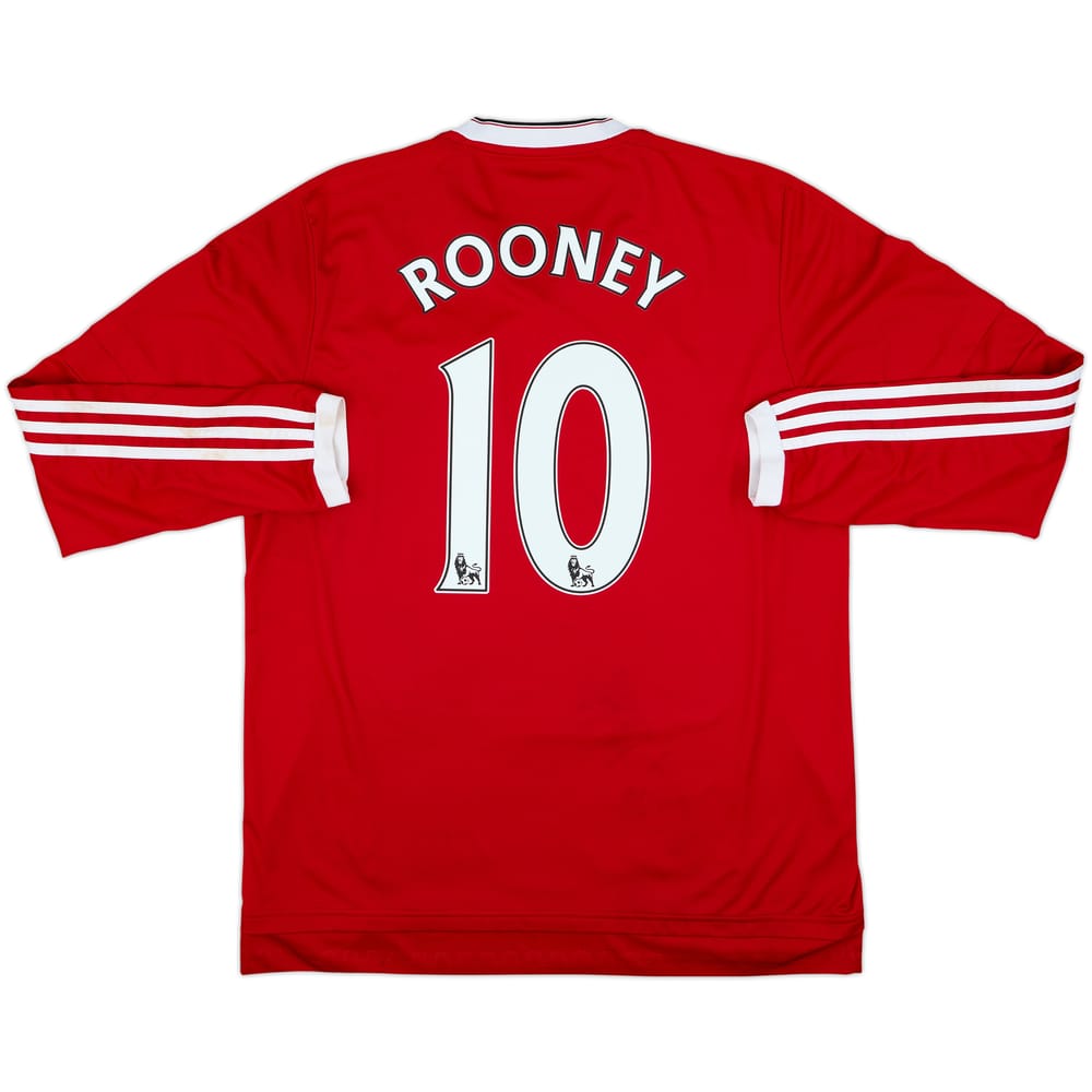 2015-16 Manchester United Home L/S Shirt Rooney #10 - 10/10 - (L)