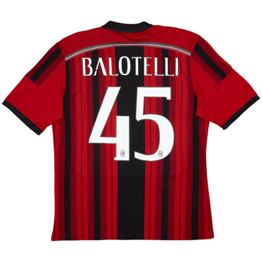 2014-15 AC Milan Home Shirt Balotelli #45 - 6/10 - (L)