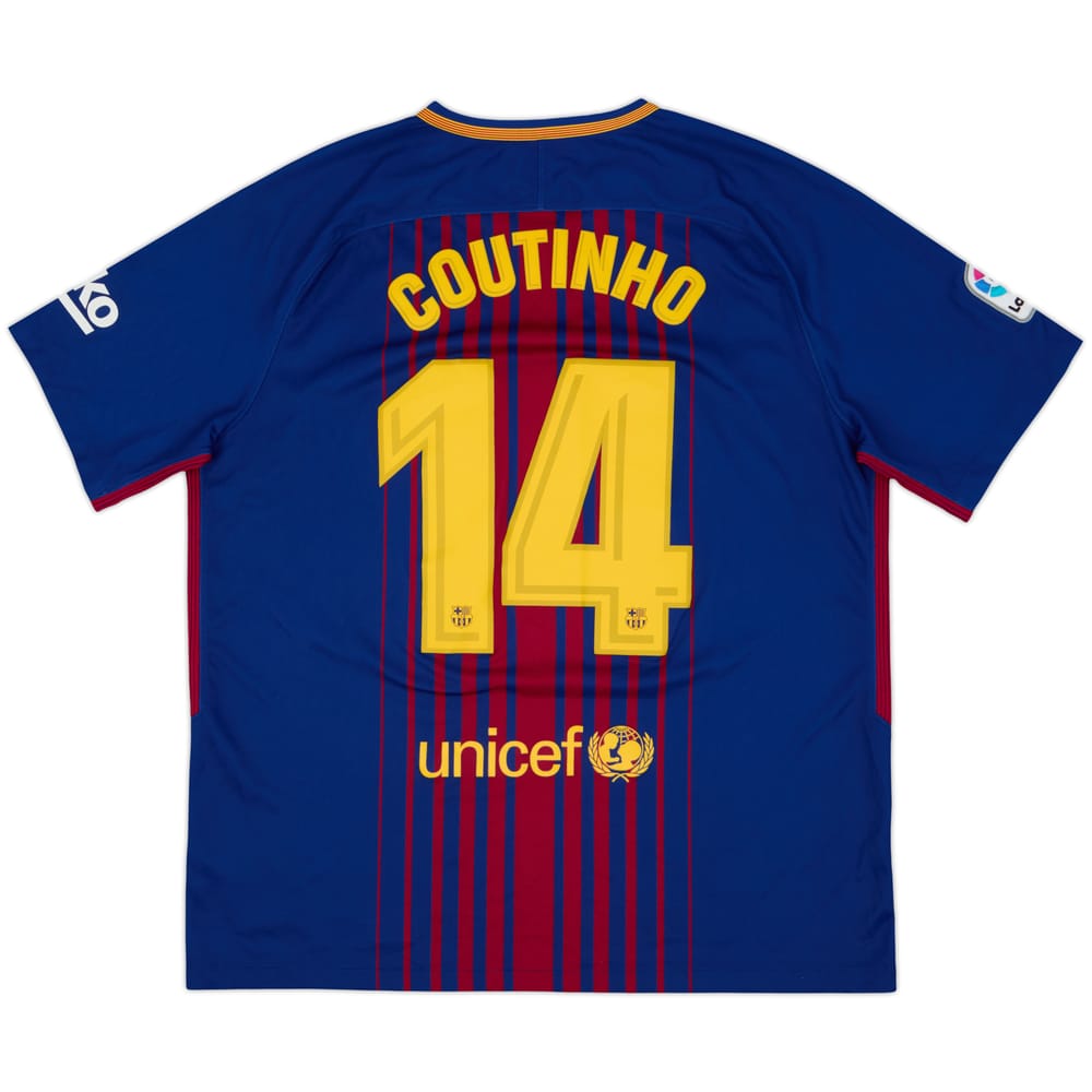 2017-18 Barcelona Home Shirt Coutinho #14 - 6/10 - (XL)