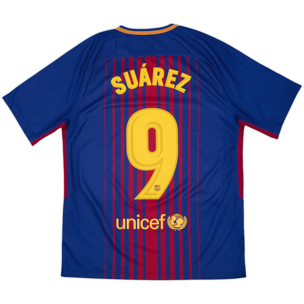 2017-18 Barcelona Home Shirt Suarez #9 - 8/10 - (M)