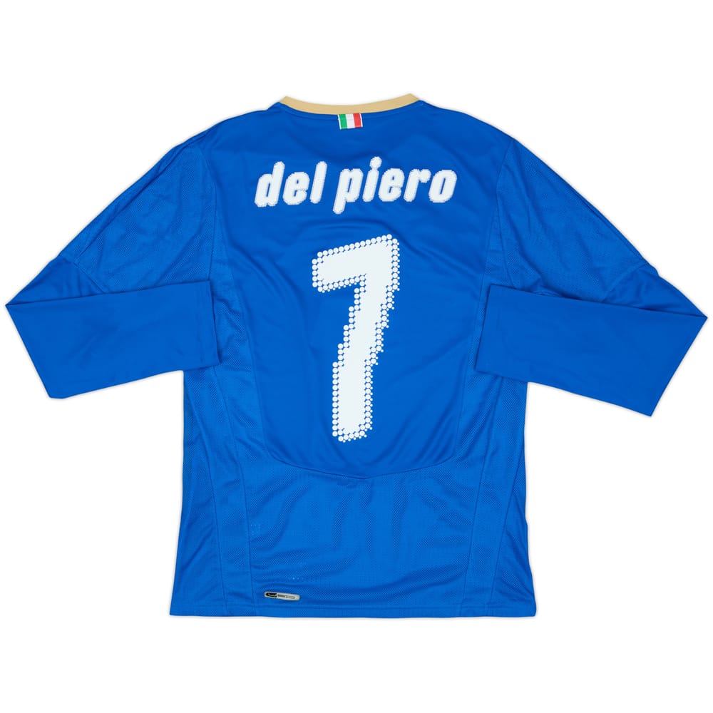 2007-08 Italy Home L/S Shirt Del Piero #7 - 8/10 - (S)