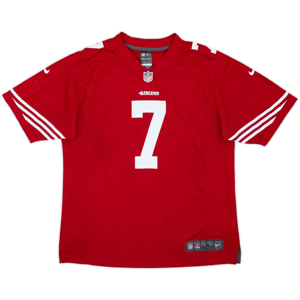 2012-16 San Francisco 49ers Kaepernick #7 Nike Game Home Jersey - 6/10 - (L.Boys)