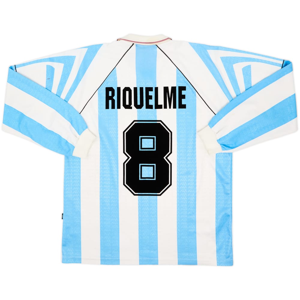 1996-98 Argentina Home L/S Shirt Riquelme #8 - 6/10 - (L)