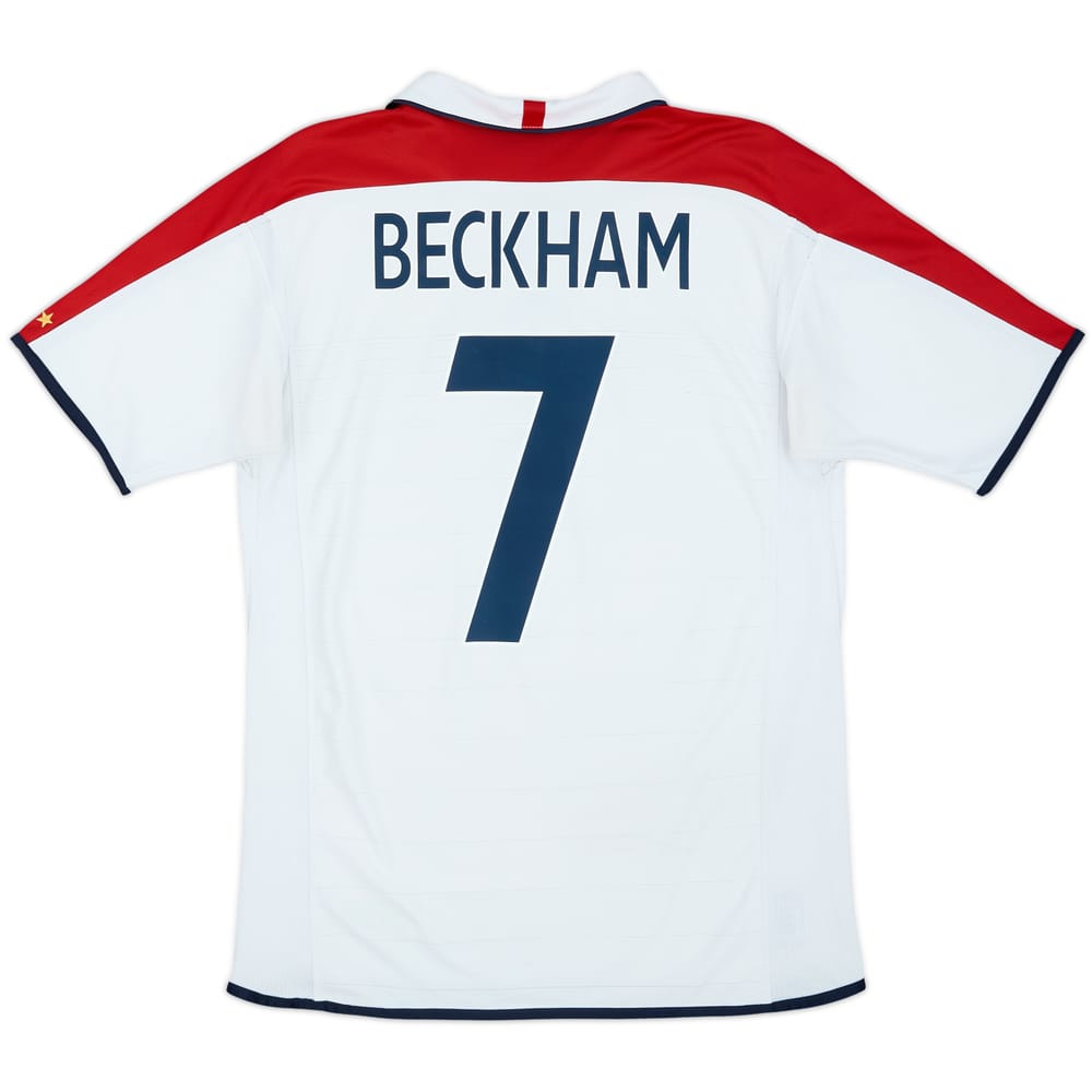 2003-05 England Home Shirt Beckham #7 - 6/10 - (M)