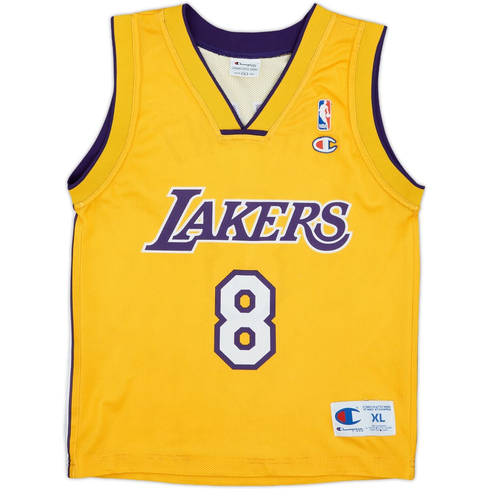 1999-06 LA Lakers Bryant #8 Champion Home Jersey - 4/10 - (XL)