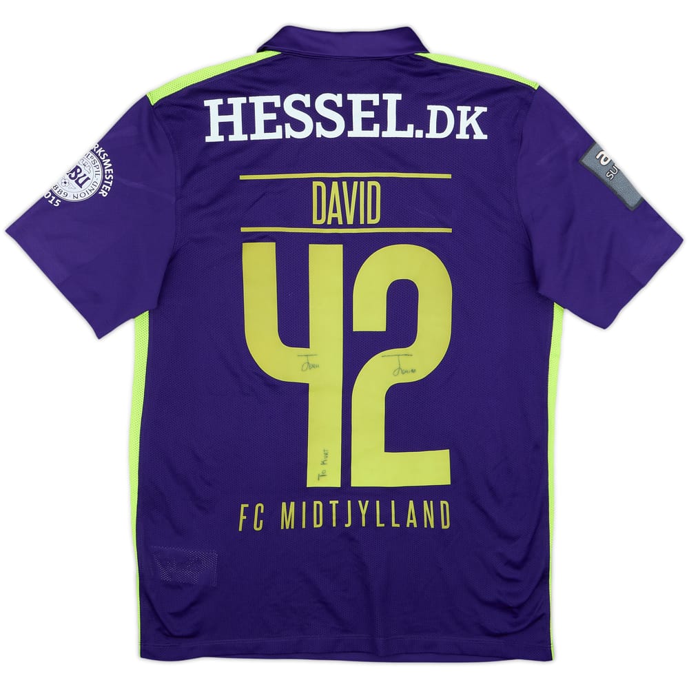 2016-17 FC Midtjylland Match Issue Signed Away Shirt David #42