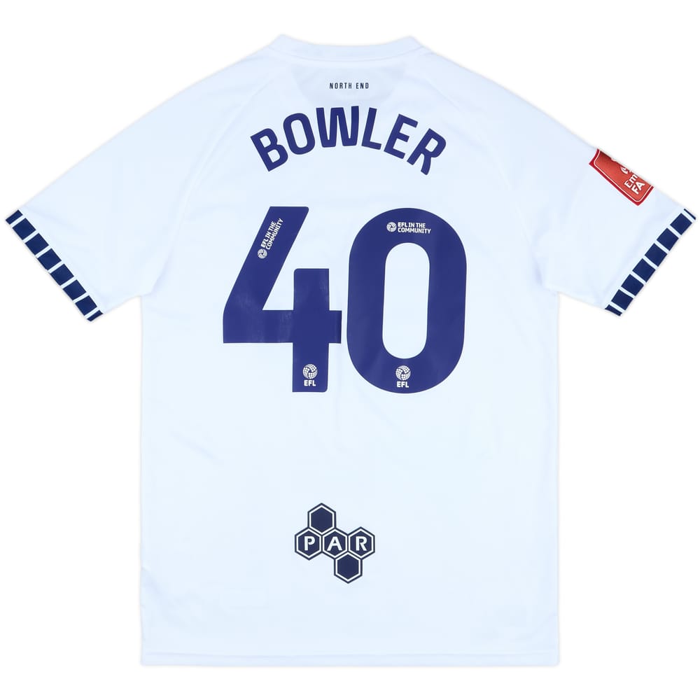 2024-25 Preston North End Match Issue FA Cup Home Shirt Bowler #40