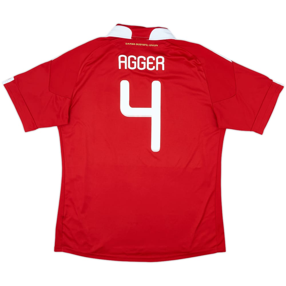 2010-11 Denmark Home Shirt Agger #4 - 8/10 - (XL)