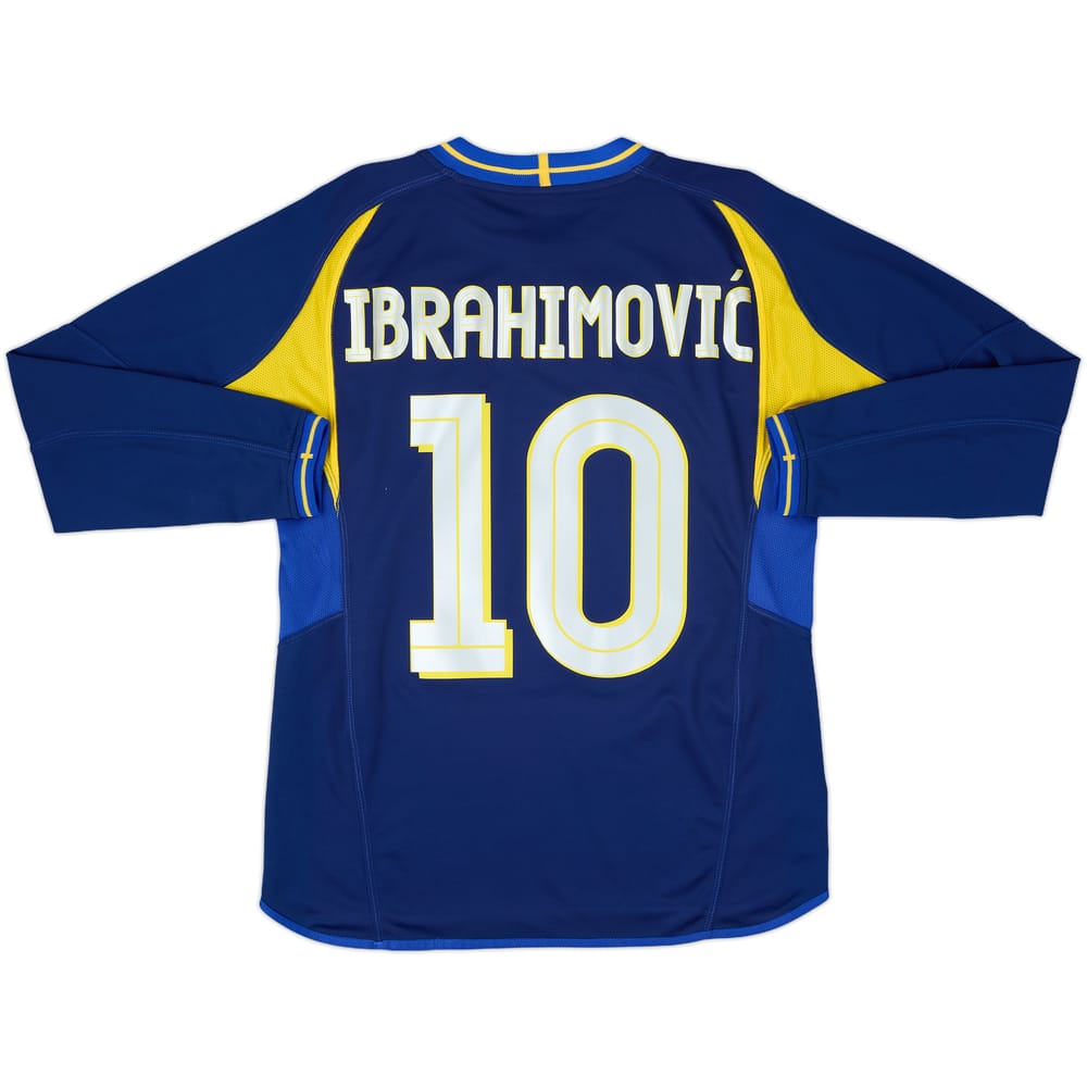 2004-06 Sweden Away L/S Shirt Ibrahimovic #10 - 9/10 - (S)