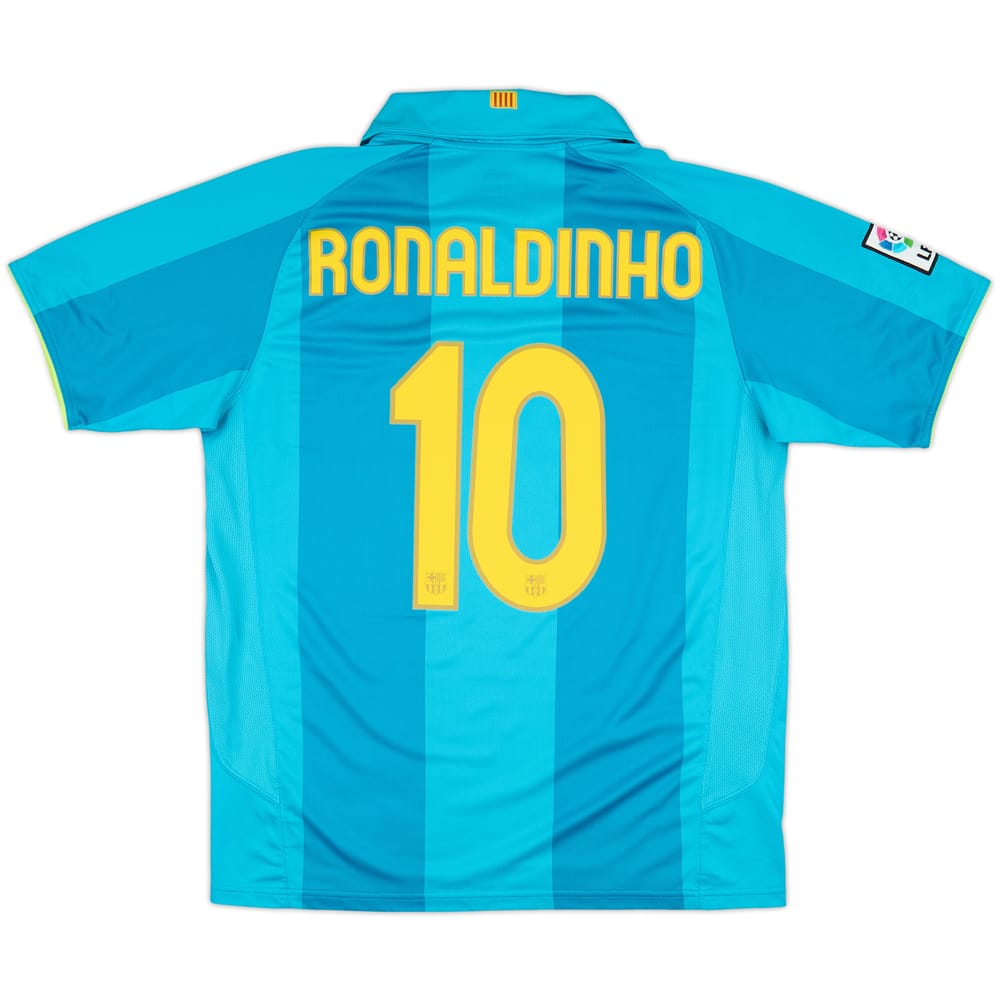 2007-09 Barcelona Away Shirt Ronaldinho #10 - 8/10 - (L)