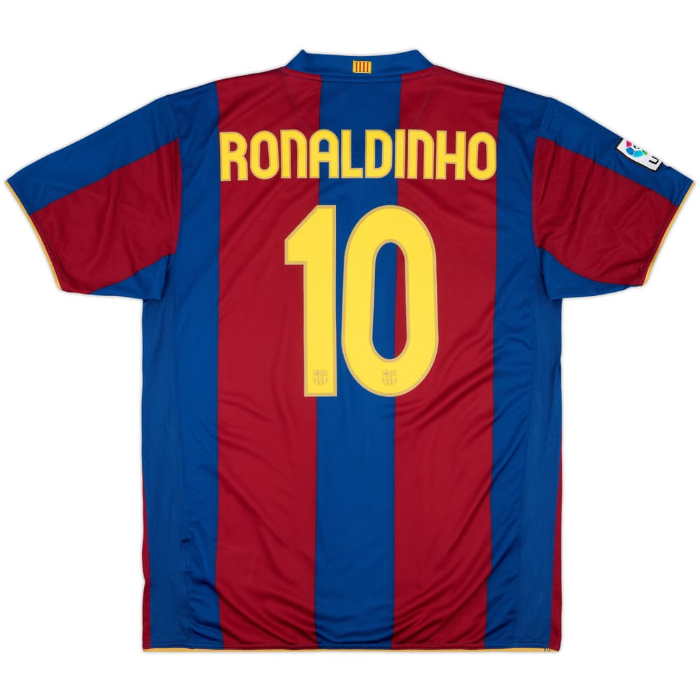 2007-08 Barcelona Home Shirt Ronaldinho #10 - 9/10 - (XL)