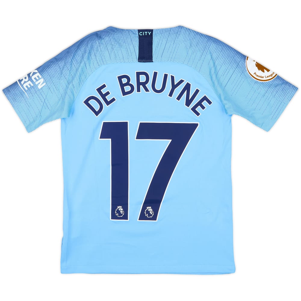 2018-19 Manchester City Home Shirt De Bruyne #17 - 10/10 - (M.Boys)
