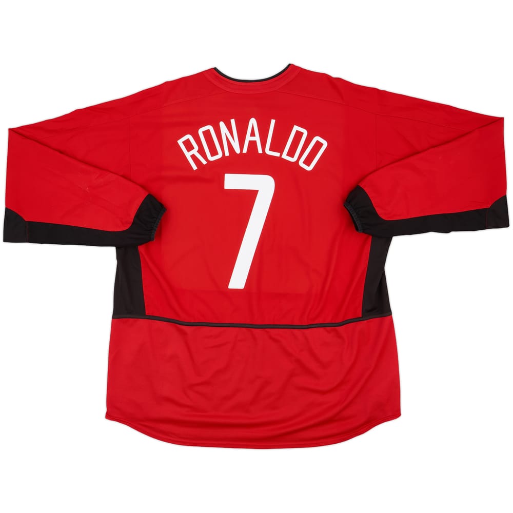 2002-04 Manchester United Home L/S Shirt Ronaldo #7 - 6/10 - (3XL)