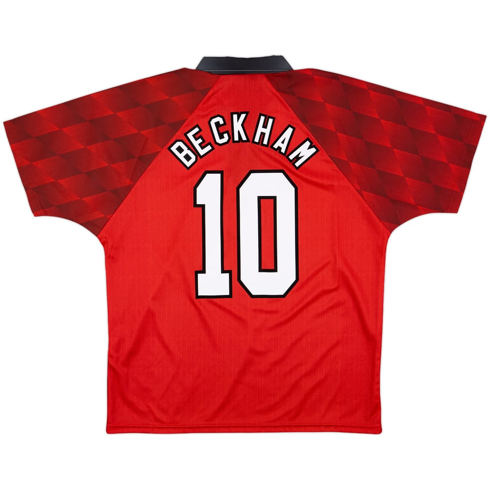 1996-98 Manchester United Home Shirt Beckham #10 - 9/10 - (L)