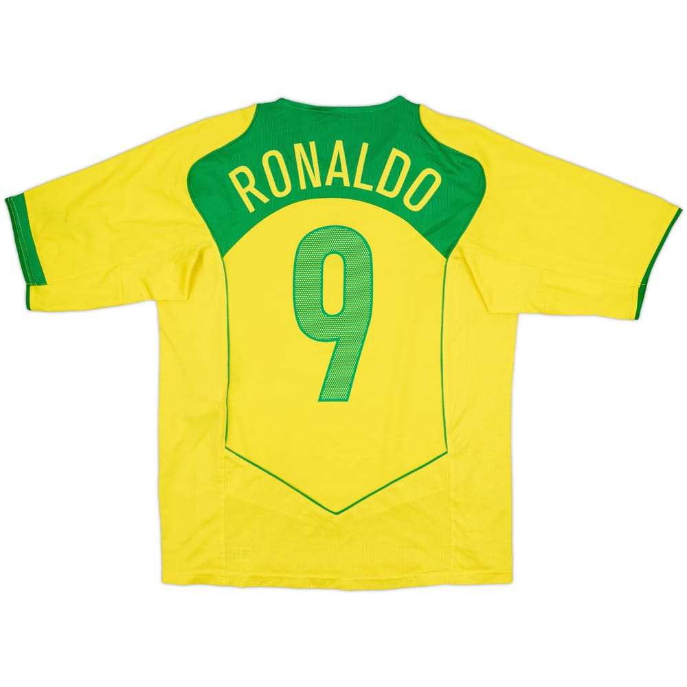 2004-06 Brazil Home Shirt Ronaldo #9 - 6/10 - (M)