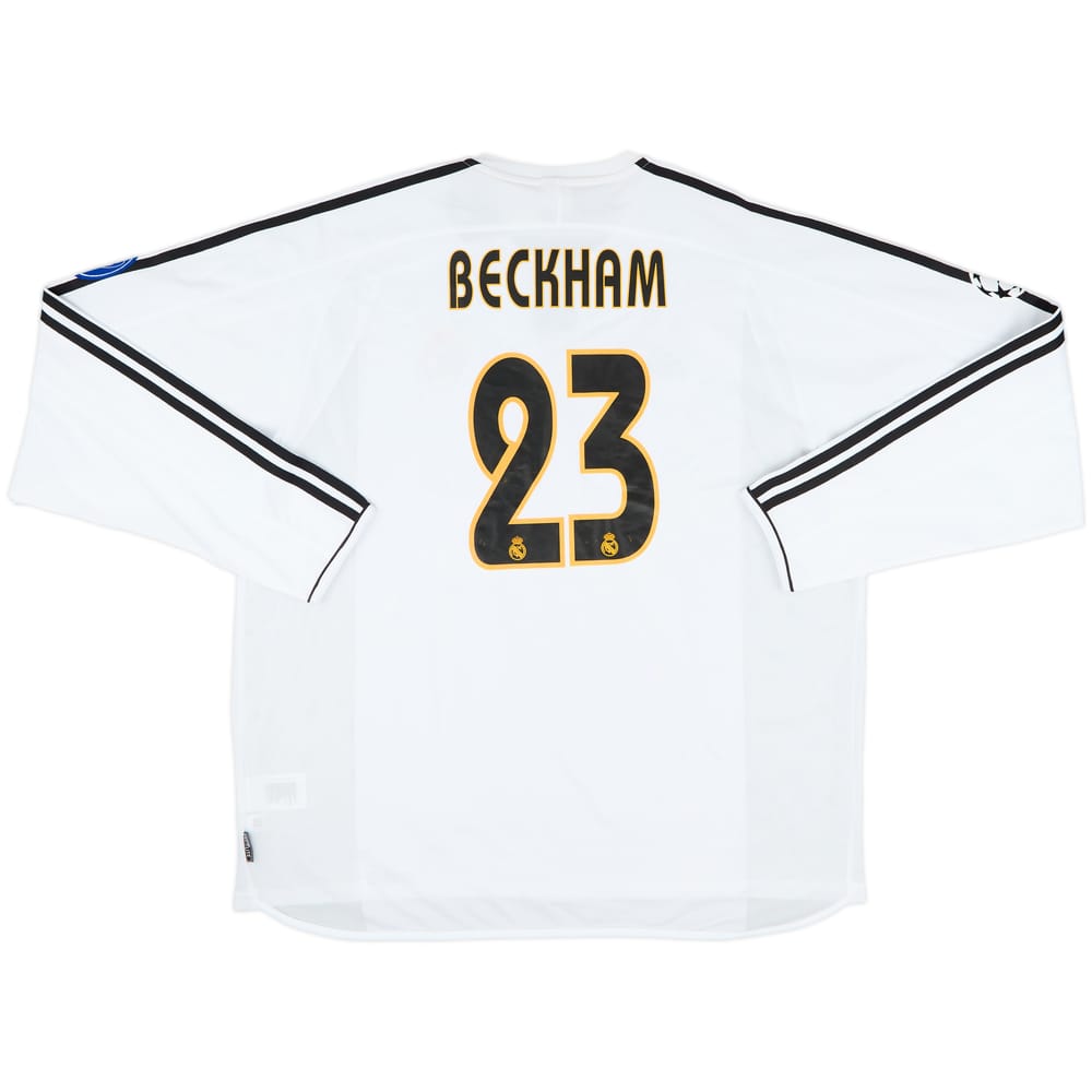 2003-04 Real Madrid Home L/S Shirt Beckham #23 (XXL)
