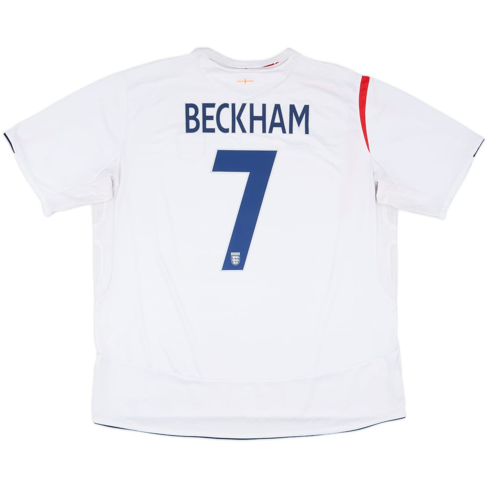 2005-07 England Home Shirt Beckham #7 - 7/10 - (3XL)