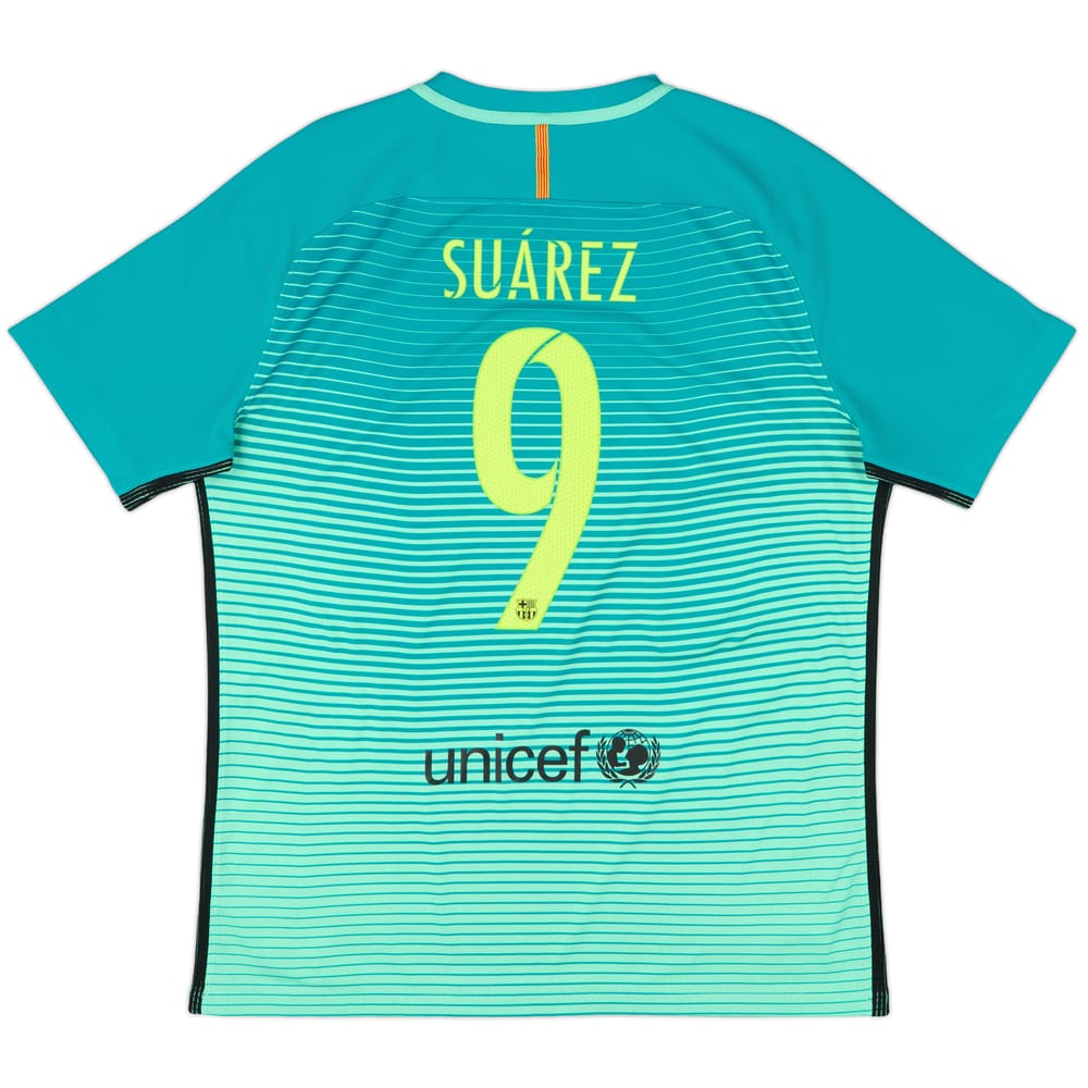 2016-17 Barcelona Authentic Third Shirt Suarez #9 - 8/10 - (XL)
