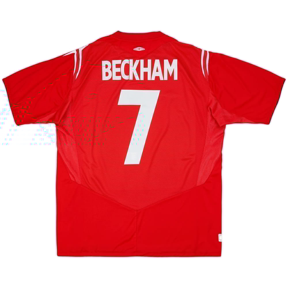 2004-06 England Away Shirt Beckham #7 - 6/10 - (XL)