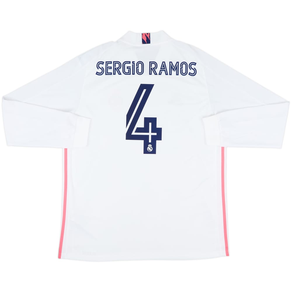 2020-21 Real Madrid Home L/S Shirt Sergio Ramos #4 (XL)