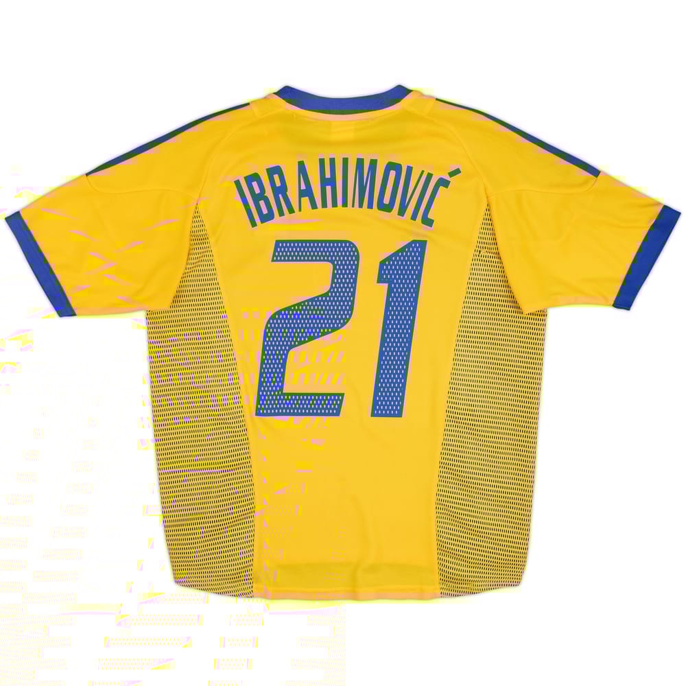 2002-03 Sweden Home Shirt Ibrahimovic #21 - 8/10 - (M)