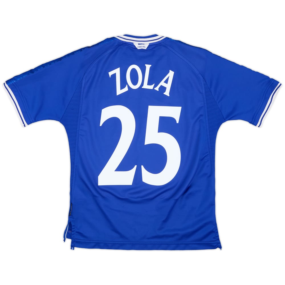 1999-01 Chelsea Home Shirt Zola #25 - 8/10 - (Y)