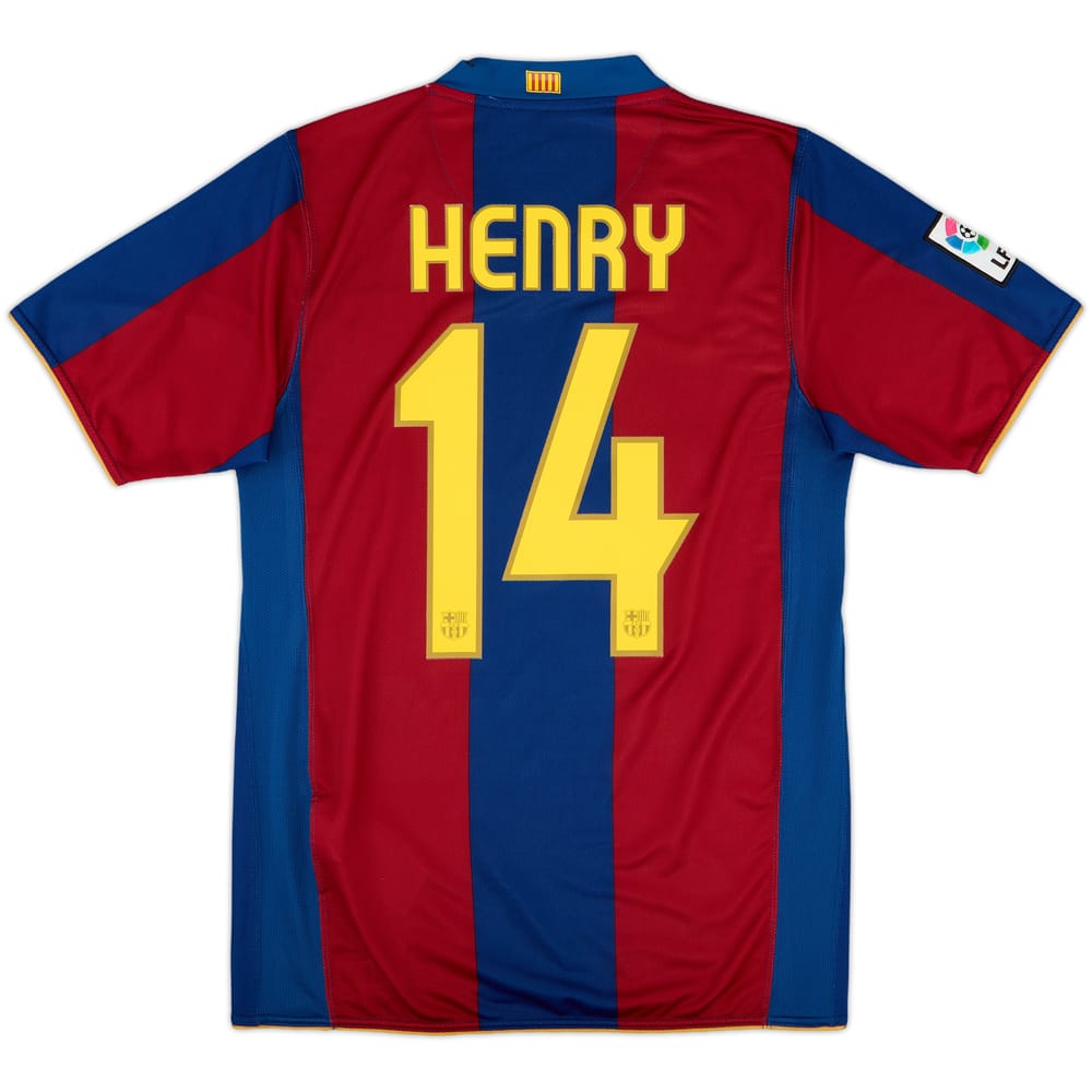 2007-08 Barcelona Home Shirt Henry #14 - 6/10 - (S)