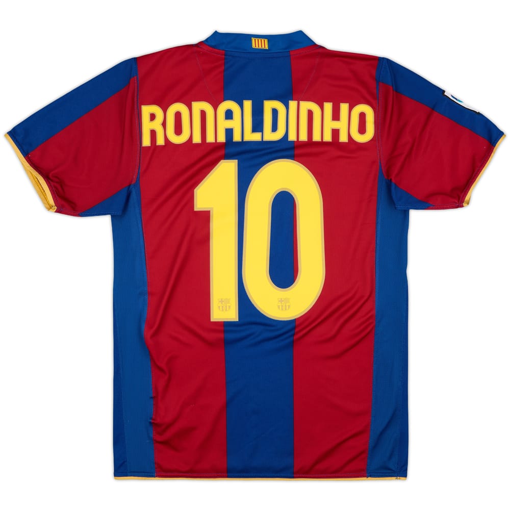 2007-08 Barcelona Home Shirt Ronaldinho #10 - 9/10 - (S)