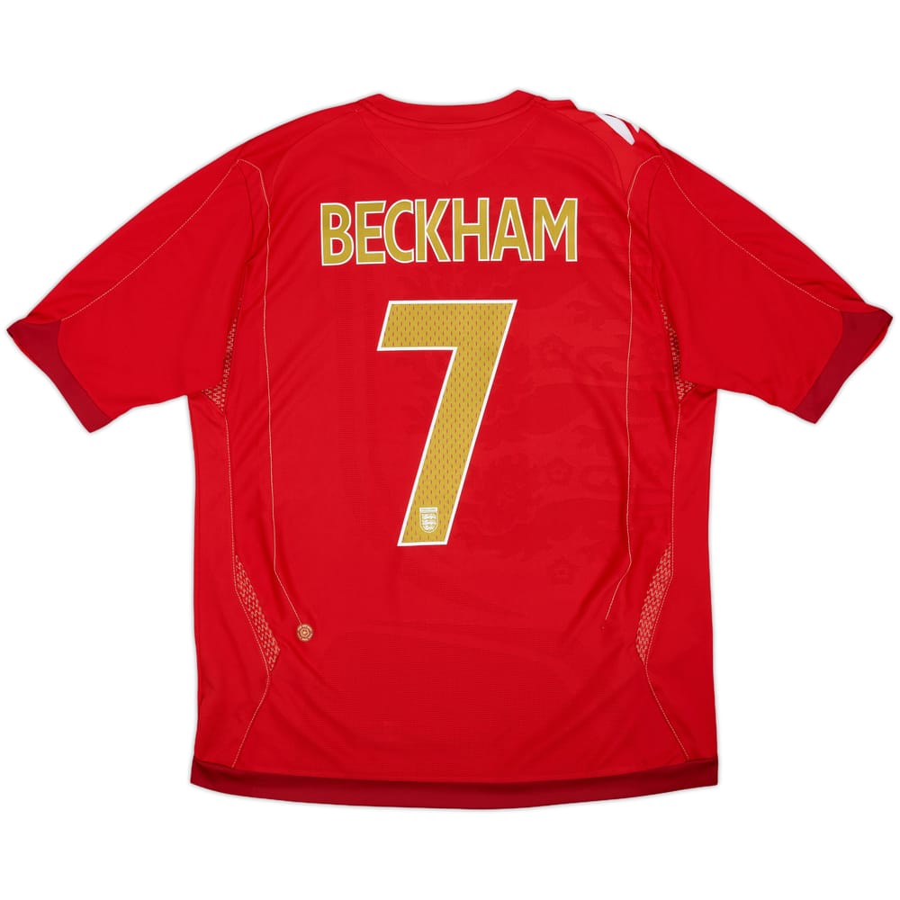 2006-08 England Away Shirt Beckham #7 - 6/10 - (L)