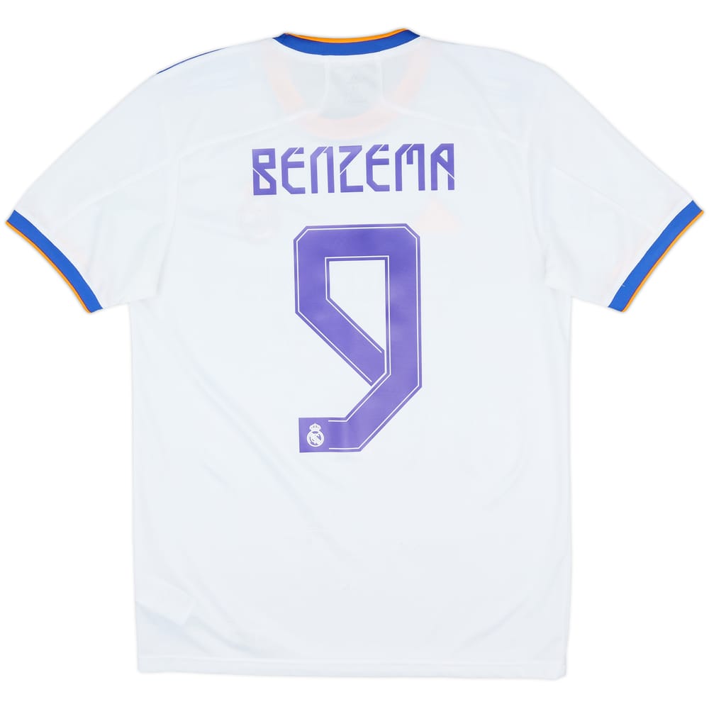 2021-22 Real Madrid Home Shirt Benzema #9 - 7/10 - (M)