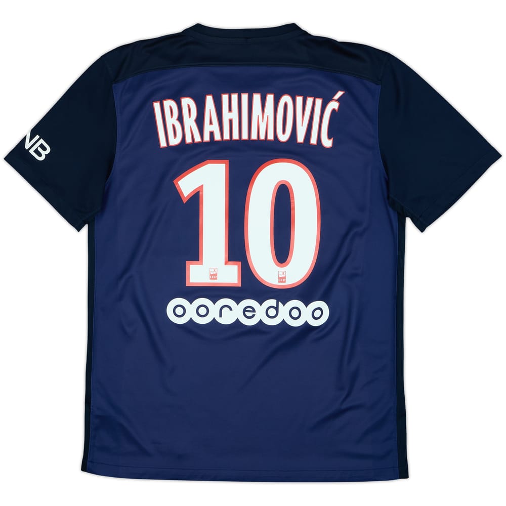 2015-16 Paris Saint-Germain Home Shirt Ibrahimovic #10 - 8/10 - (M)