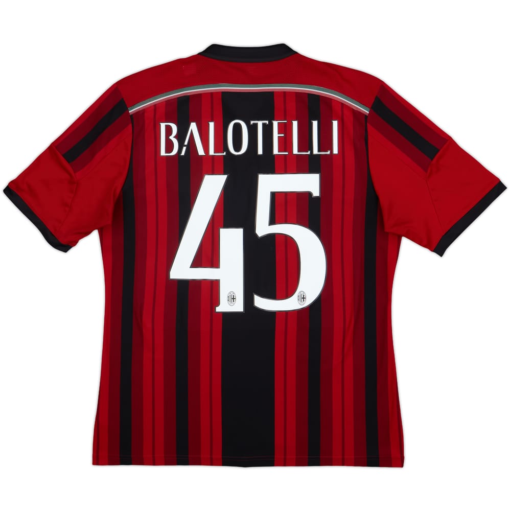 2014-15 AC Milan Home Shirt Balotelli #45 - 7/10 - (L)
