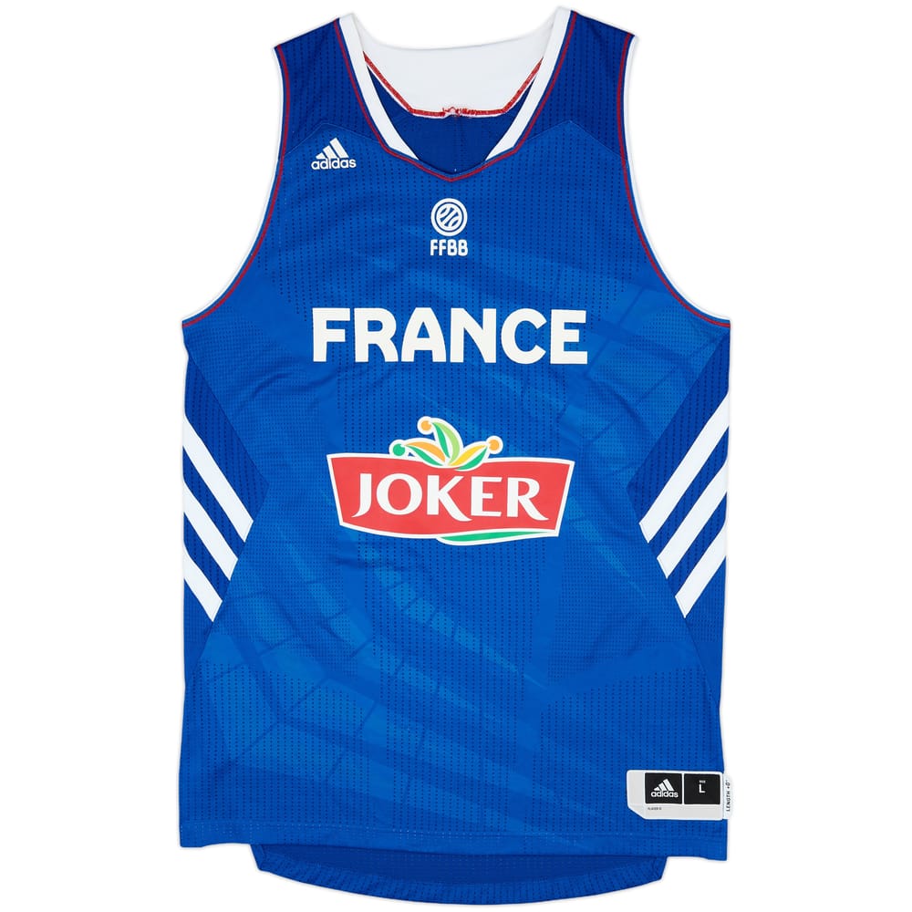 2014-15 France National Basketball Parker #9 adidas Home Jersey - 8/10 - (L)