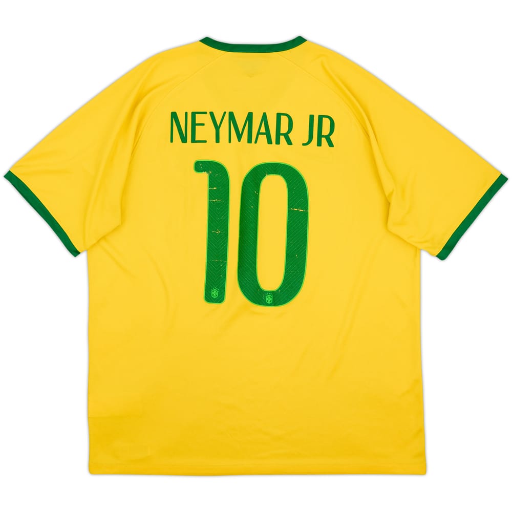 2014-15 Brazil Home Shirt Neymar Jr #10 - 7/10 - (XL)