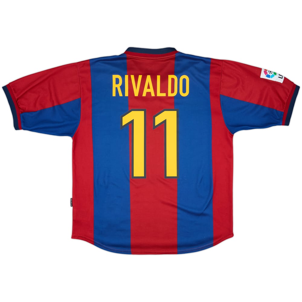 1998-00 Barcelona Home Shirt Rivaldo #11 - 9/10 - (L)