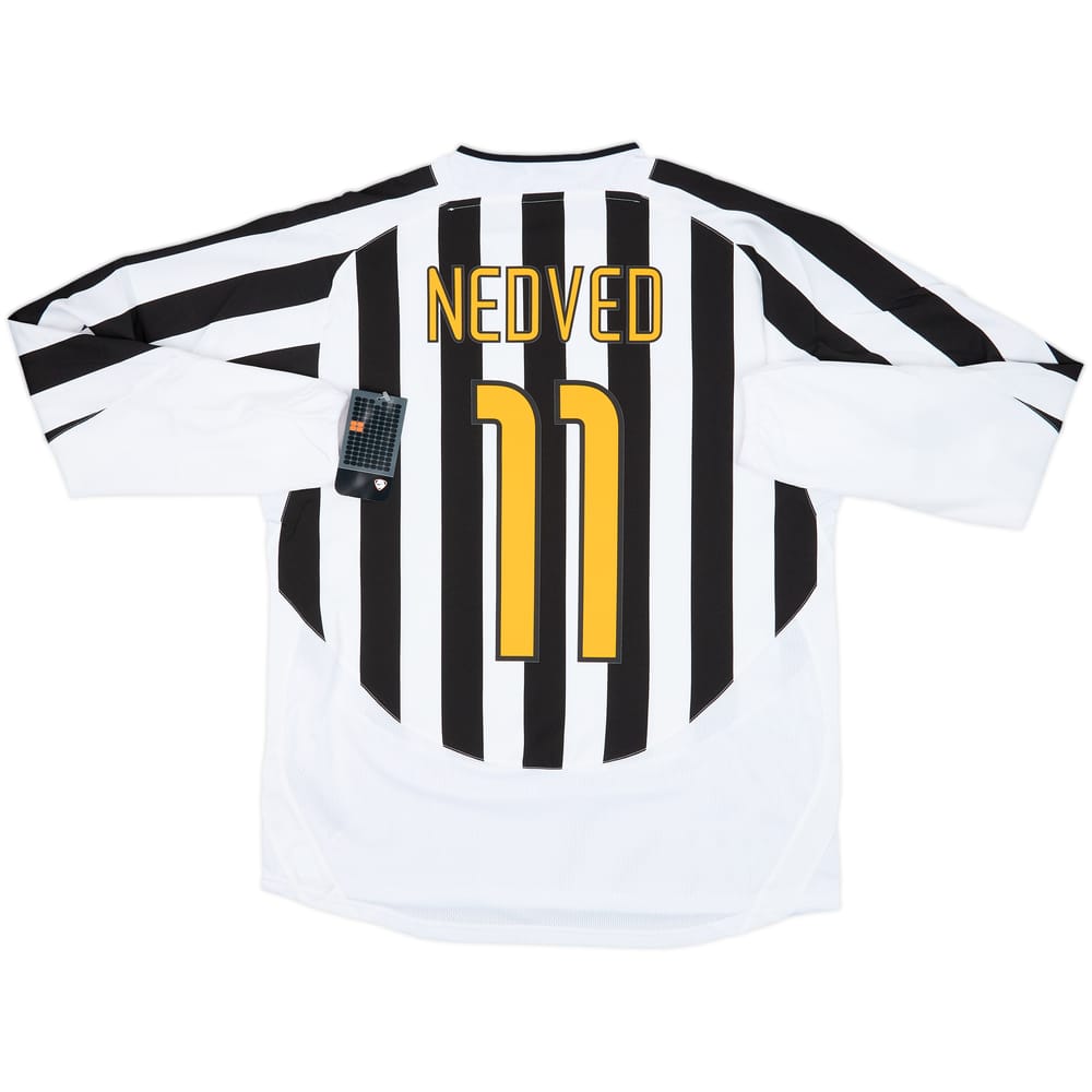 2003-04 Juventus Player Issue Home L/S Shirt Nedved #11 (L)