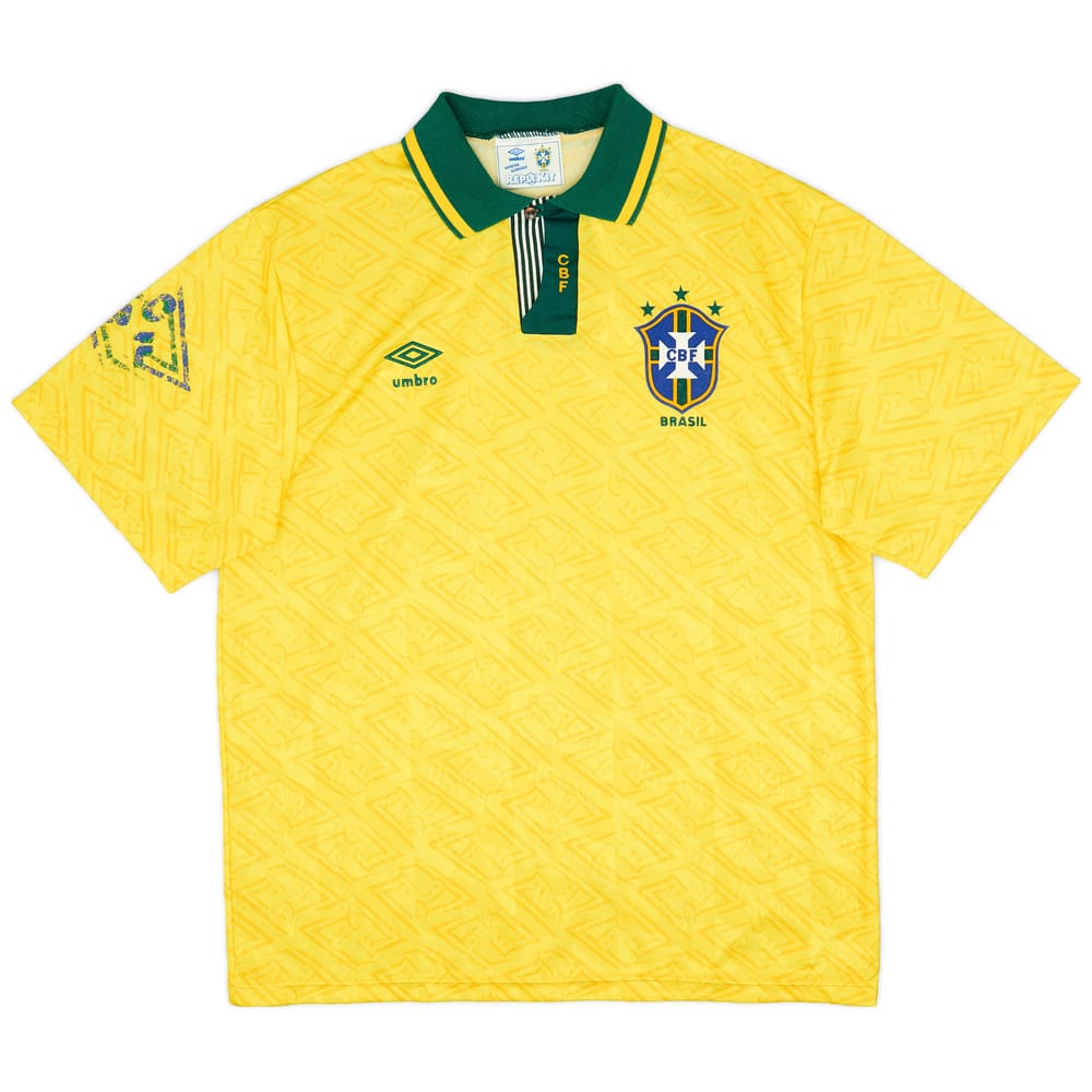 1991-93 Brazil Home Shirt - 6/10 - (XL)