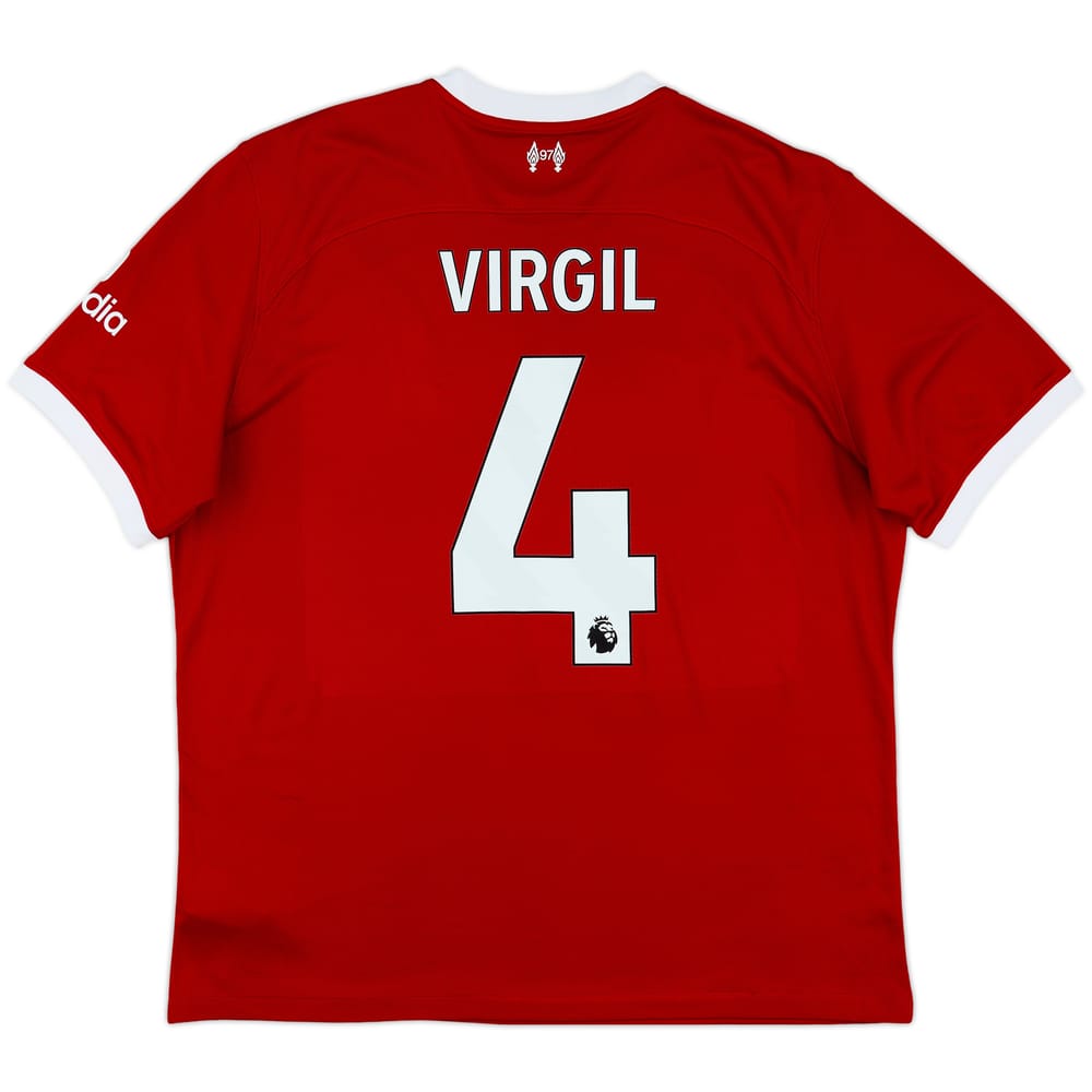 2023-24 Liverpool Home Shirt Virgil #4 - 8/10 - (XL)