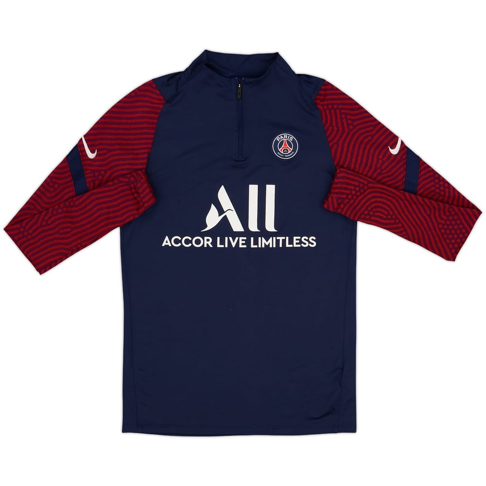 2020-21 Paris Saint-Germain Nike 1/4 Zip Sweat Top - 8/10 - (S)
