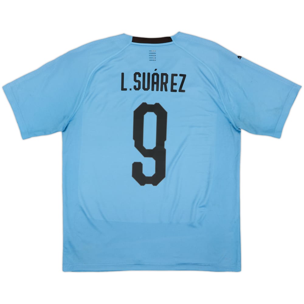 2018-19 Uruguay Home Shirt L.Suarez #9 - 6/10 - (L)