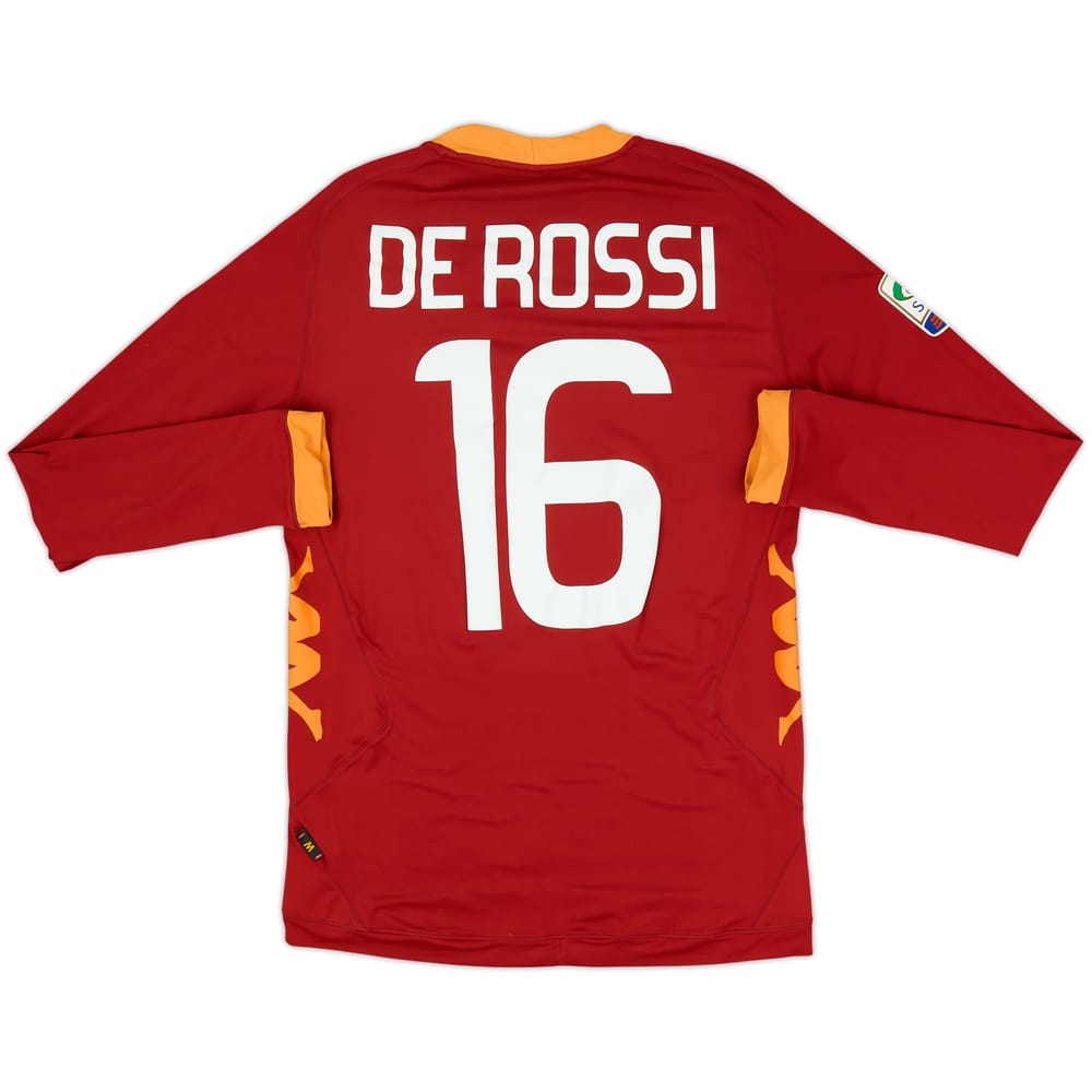2011-12 Roma Home L/S Shirt De Rossi #16 - 6/10 - (M)