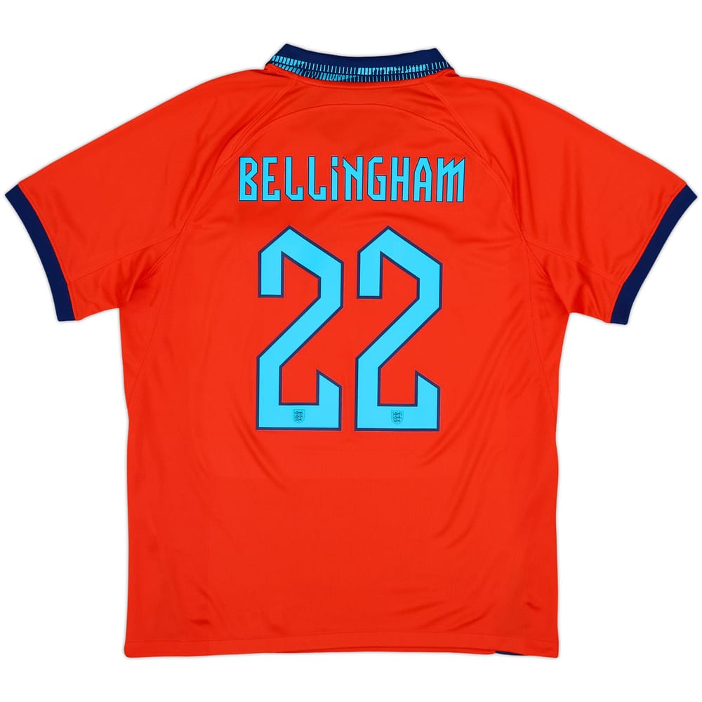 2022-23 England Away Shirt Bellingham #22 - 7/10 - (L)