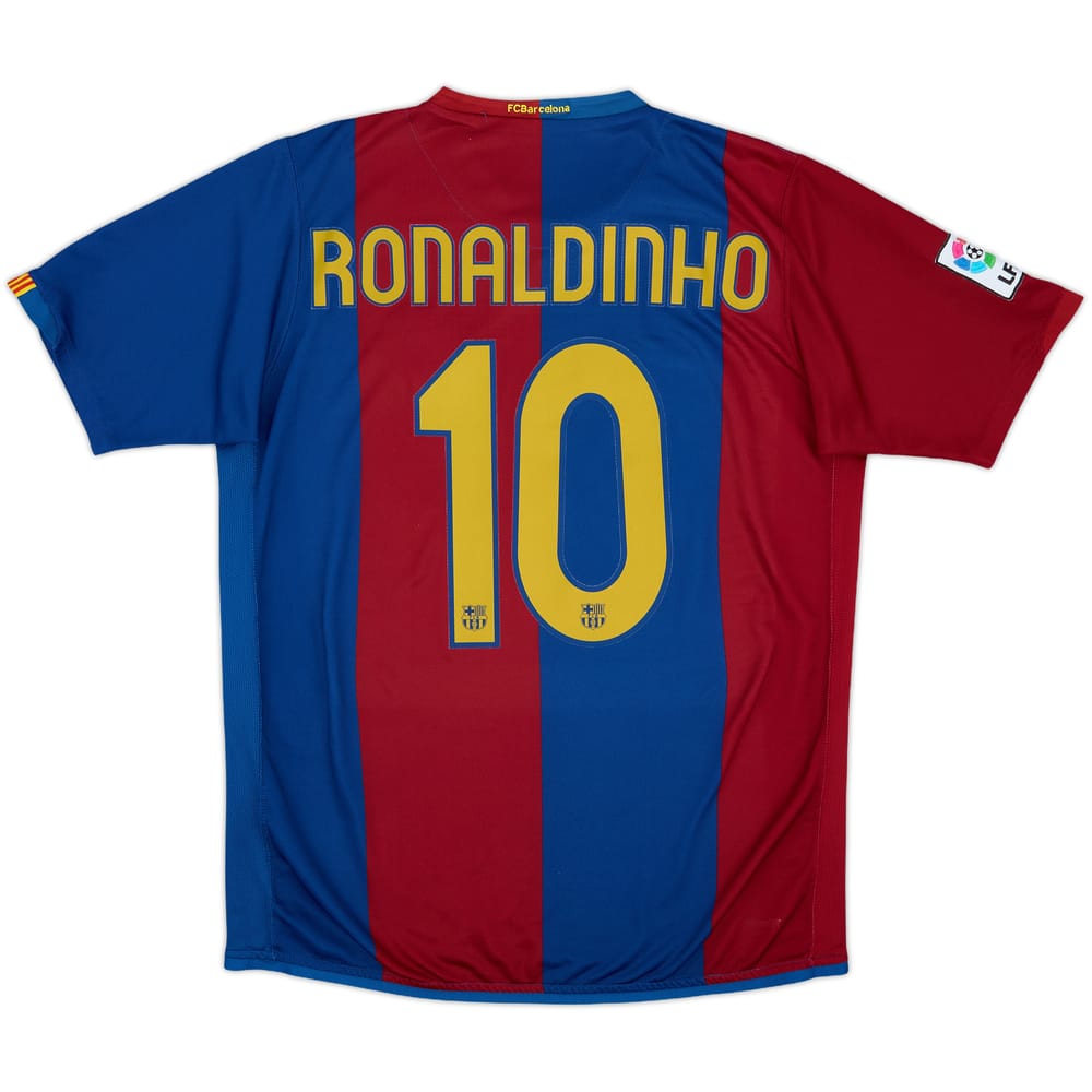 2006-07 Barcelona Home Shirt Ronaldinho #10 - 7/10 - (M)
