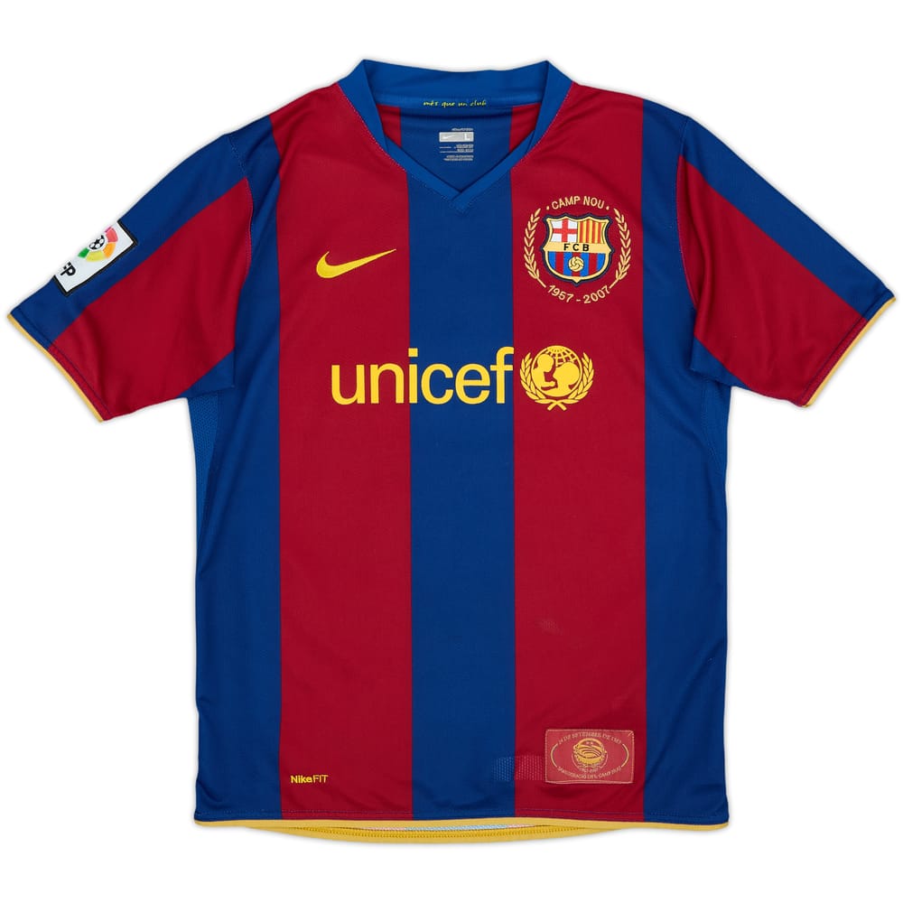 2007-08 Barcelona Home Shirt - 8/10 - (L.Boys)