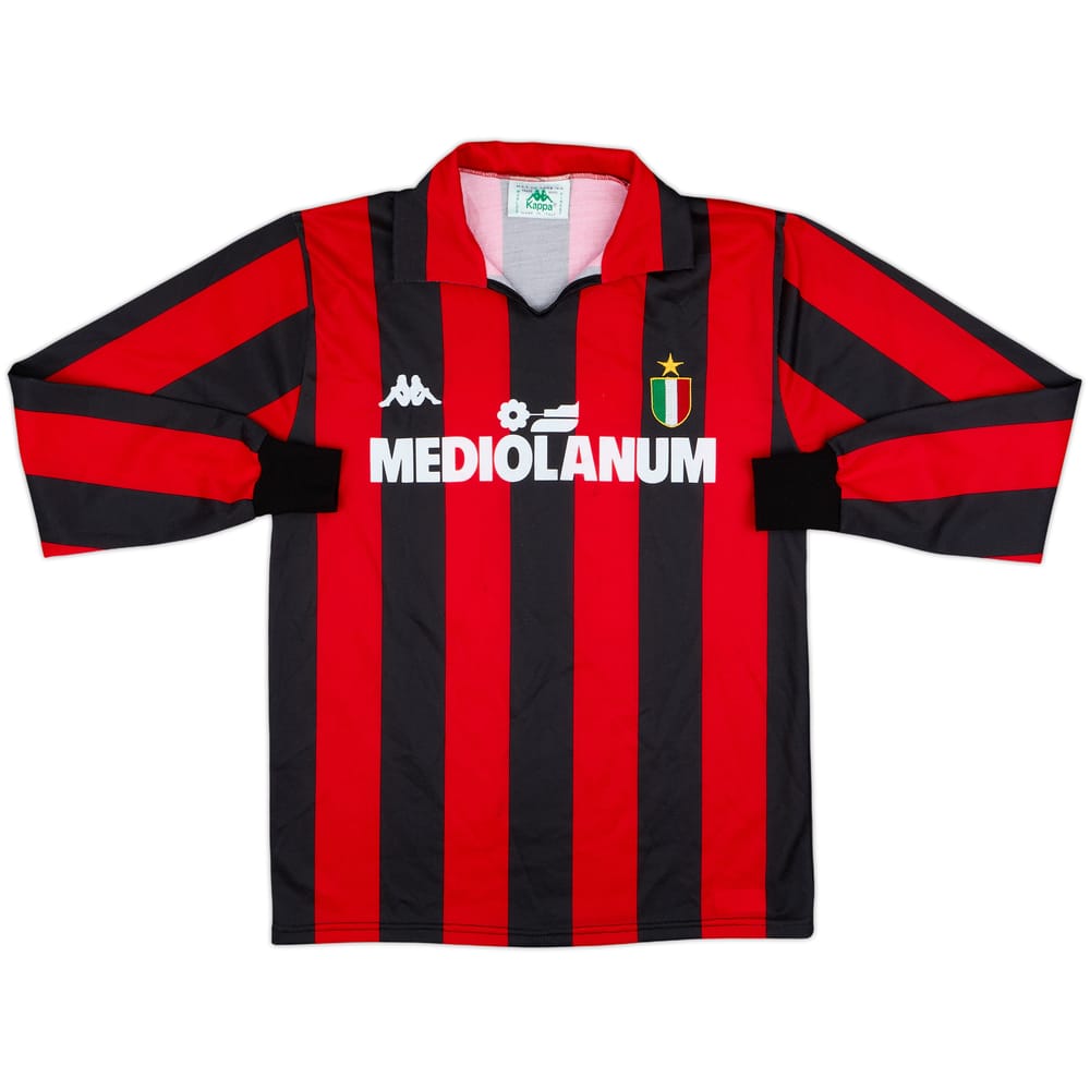 1988-89 AC Milan Home L/S Shirt #10 - 8/10 - (S)