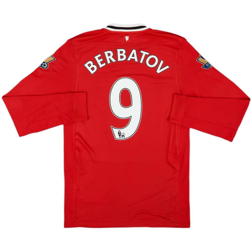 2011-12 Manchester United Home L/S Shirt Berbatov #9 - 6/10 - (S)