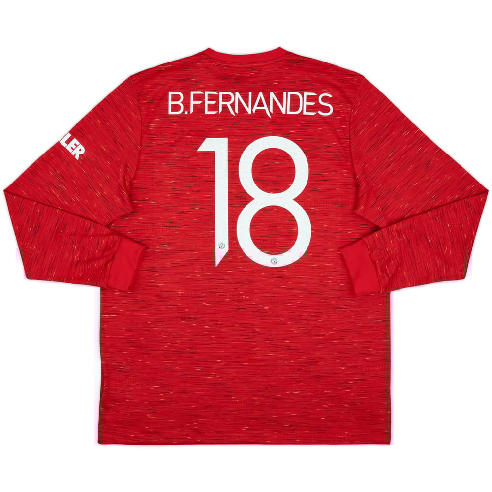2020-21 Manchester United Home L/S Shirt B.Fernandes #18 (XL)