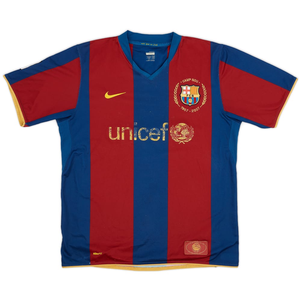 2007-08 Barcelona Home Shirt - 4/10 - (L)