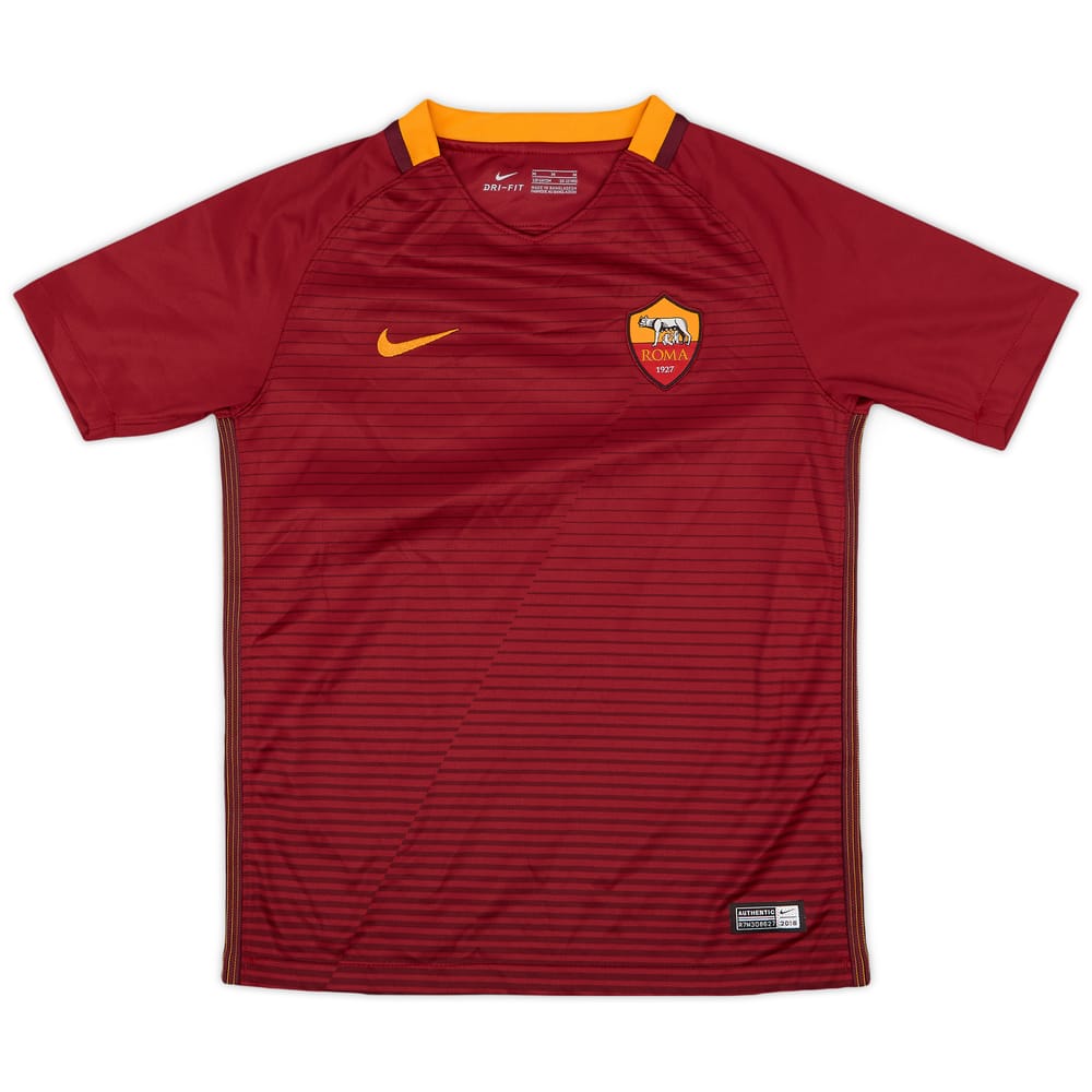 2016-17 Roma Home Shirt - 9/10 - (M.Boys)